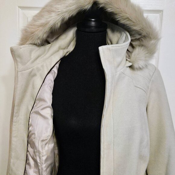 Warm Winter Coat Beige Bone color - like New - Picture 8 of 11
